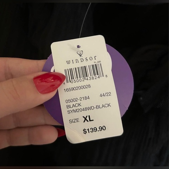 Lucille V Neck Tier Tule Dress Black Size XL NWT - Picture 9 of 9